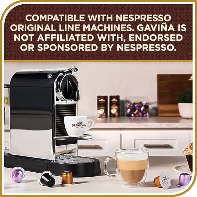 Don Francisco's Old Havana Espresso Pods: 40 Recyclable Aluminum Capsules, Intensity 8 Medium Dark Roast, Compatible with Nespresso Original Line - Bold Cuban-Style coffee with Nutty Notes