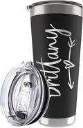 Be Burgundy Personalized Tumbler with Engraved Name - 12 Designs, 30 Oz Coffee Tumbler with Slider Lid, Black - Double Wall Insulated, Personalized Gift for Him & Her