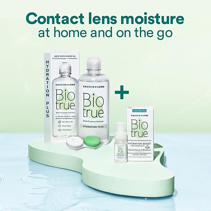 Biotrue Contact Lens Solution, Multi-Purpose Solution for Soft Contact Lenses, Lens Case Included, 2 FL OZ Travel Size