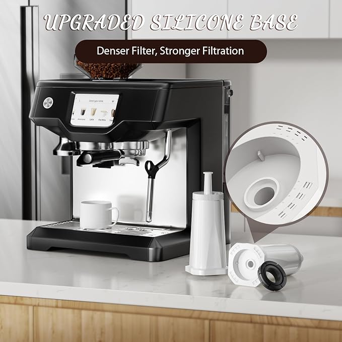 4 Pack Replacement Water Filter for Breville Espresso Machine Barista Touch Bes880, Oracle Touch BES990, Barista Pro BES878, Oracle BES980, Dual Boiler BES920 Bambino ClaroSwiss Sage