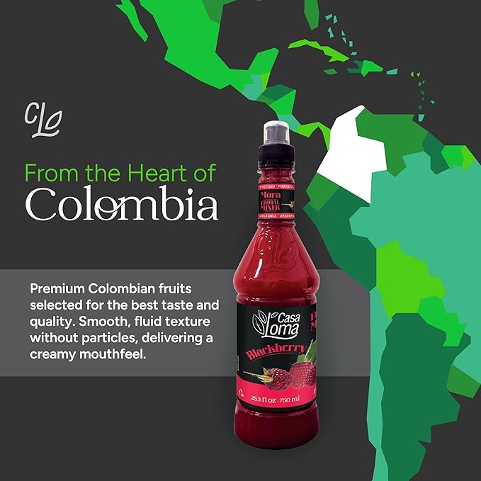 Casa Loma Premium Black Berry Syrup – 750 ml Authentic Colombian Gourmet Artisan Crafted Syrup Sauce for Beverages, Desserts, Cooking & Mixology, Made with Real Fruit, Vegan, Non-GMO, and Gluten-Free