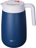 GiNT 54Oz/1.6L Thermal Coffee Carafe Wide Mouth - Double Wall Vacuum Insulated Stainless Steel Beverage Dispenser with Safety Lock | 12H Hot & 24H Cold Retention (Blue)