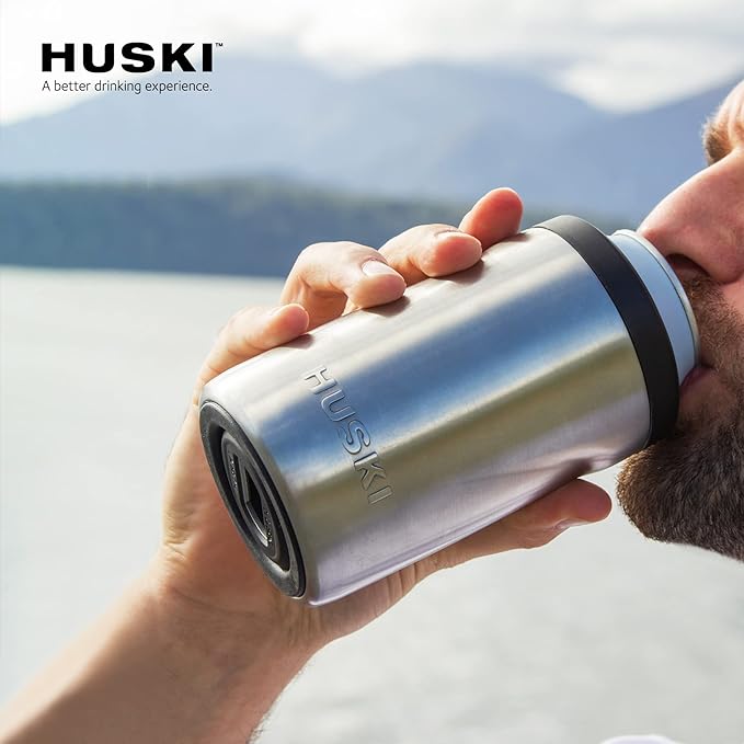 Huski Beer Cooler 2.0 | NEW | Premium Can and Bottle Holder | Triple Insulated Marine Grade Stainless Steel | Detachable 3-in-1 Opener | Works as a Tumbler | Best Gifts for Beer Lovers (Powder Pink)
