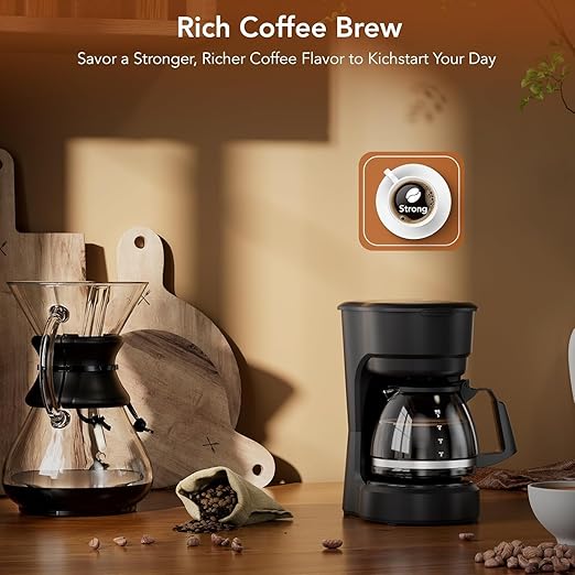 Pro 5-Cup Coffee Maker–Energy-Efficient Drip Coffee Machine Brewer with Quick Pause N Serve,Stainless Steel Filter & Extended Keep-Warm–Compact for Office & Small Kitchen