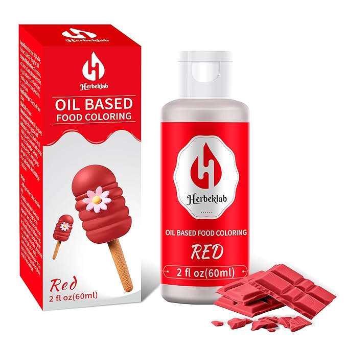 Red Oil Based Food Coloring – 2 fl oz Professional Grade Concentrated Oil Food Dye for Melting Chocolate, Candy Melts, Cake Pops, Strawberries & Baking