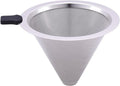 Pour Over Coffee Filter Dripper, Stainless Steel Metal Cone Drip Coffee Filter, Paperless and Permanently Reusable, Double Mesh Coffee,Tea Filter for 2-4 Cups