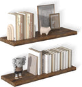 12 Inch Deep Floating Shelves for Wall 2 Pack Floating Shelfs Large Storage Space Wall Decor Display Shelf for Bathroom Living Room Bedroom Kitchen 36" W x 12" D x 1.2" H Rustic Brown