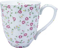 14oz Bone China Coffee Mug Floral Bone Mug Cute Coffee Mug Teacup for Women Mom Friend (small pink rose)