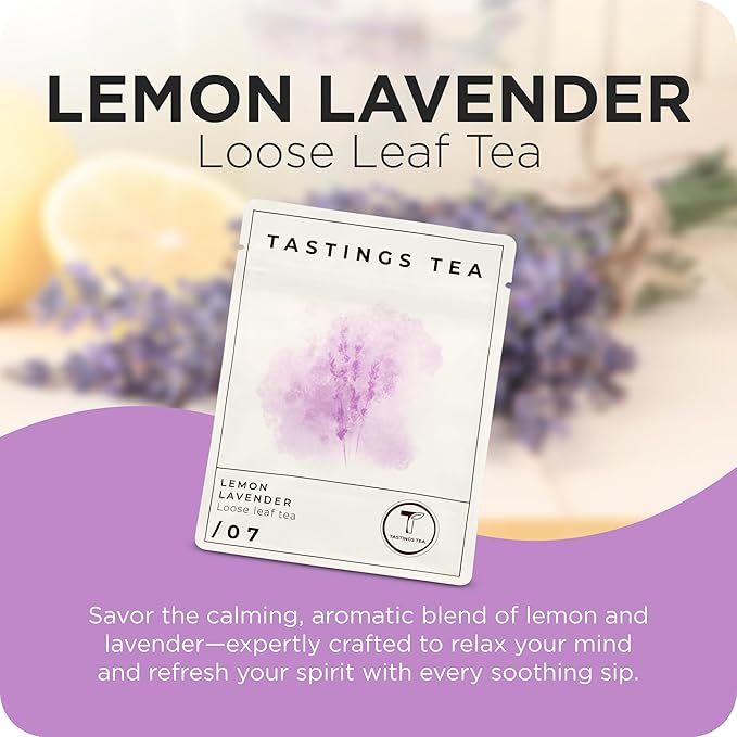 Tastings Tea Lemon Lavender Blend - 2.2oz Loose Leaf | Medium Caffeine Levels