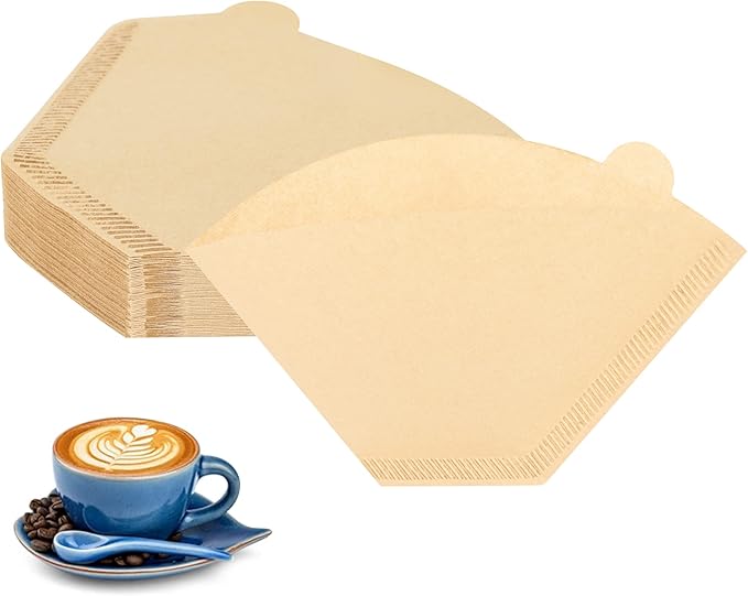 Coffee Filters 2, 100 Count Disposable #2 Cone Coffee Filter Unbleached Natural Coffee Filters 2 Cone Paper for Pour Over Coffer Makers/Coffee Dripper Cones(2-6 Cups）
