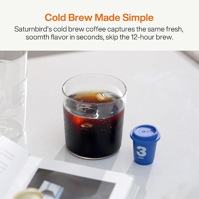 SATURNBIRD Instant Coffee Cold Brew，Coffee Packets of Light/Medium Roast, 100% Arabica, Enjoy Hot/Cold Freeze Dried Iced Coffee, 24 Single Servings for Home, Travel, Office, 3 Roast Levels (NO.1-3)