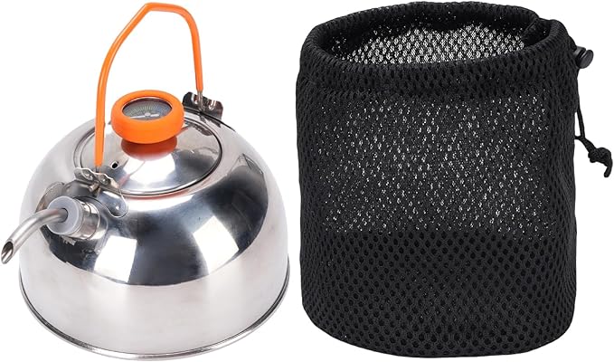 0.8L Camping Kettle with Thermometer, Lightweight Teapot Outdoor Camping Coffee Pot Tea Kettle for Boiling Water, Portable Camp Tea Pot Cookware for Hiking Backpacking Kitchen