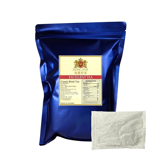 Dong Jyue Classic Black Tea, Commercial-Use Tea Bags, 25g Large Bags, 24 Count (Pack of 1), Taiwanese Black Tea for Milk Tea & Bubble Tea | Enjoy Hot or Iced | 21.16 oz / 600g Total