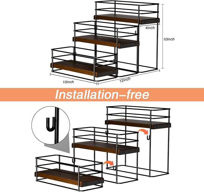 9 Bottle Coffee Syrup Rack Organizer 2 Tier Syrup Holder Stand for Coffee Bar Syrup Storage Shelves for Bar Family Storage Small Wine Rack for Syrup Wine Dressing