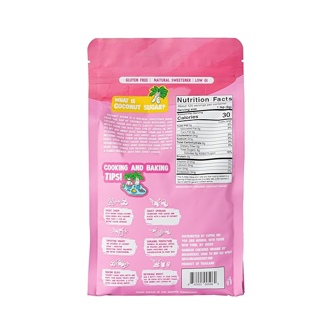 Copra Organic Coconut Sugar, Certified Organic, Natural Sweetener, Sugar Alternative, Unrefined Sugar, Low Glycemic, Vegan, Gluten-Free, Non-GMO (2.2 lbs or 35.2 oz)