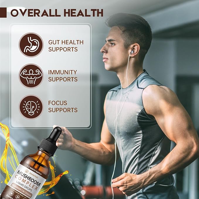 Mushroom Complex Liquid Drops Supplement with Lion's Mane, Shiitake, King Trumpet, Turkey Tail, Reishi, Cordyceps & Chaga,7 in 1 Mushrooms Complex Blend Tincture 2 fl oz