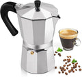 Aluminum 6 Cup 300ml Moka Pot Express Coffee Maker Stovetop Espresso Percolator Coffeemaker Italian Classic Style Brewing Greca Cafe Mocha Machine for Cafeteras Lover Camping Travel and Home Use 10oz