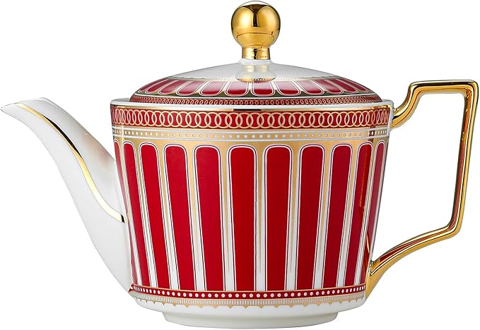 CWLWGO- Royal Teapot,European style Ceramic Tea Pot, Blooming & Loose Leaf Teapot - 24 Ounce,Not included Removable Stainless Steel Infuser.…