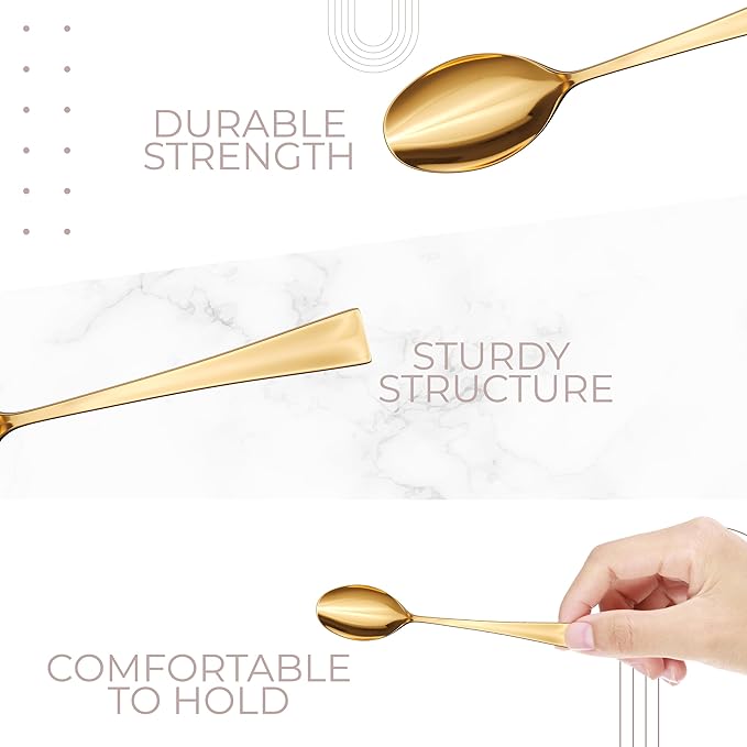 Mini Gold Dessert Spoons Bulk Pack of 500 Disposable 4 Inch Plastic Miniature Spoons - Bpa Free