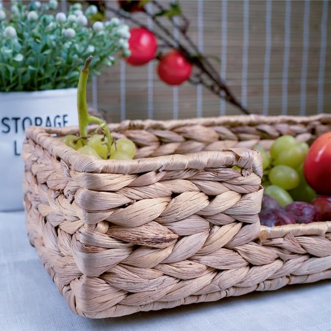 Rectangle Water Hyacinth Napkin Holders For Kitchen And Bathroom, Guest Towel Holder Tray For Bathroom, Handcrafted Flat Napkin Holder Basket, Wicker Accessories for Home Decor, Restaurants, Cafe