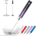Zulay Kitchen Lux Electric Milk Frother Rechargeable Handheld - Powerful 2-Speed Motor, Waterproof, 2000mAh Battery - Lux Coffee Frother for Protein Powder, Drink Mixer Wand & Matcha Mixer