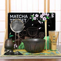 Matcha Set Whisk and Bowl, 8 Pcs Matcha Making Kit includes Bowl with Spout, Bamboo Whisk, Bamboo Scoop, Ceramic Holder and Stainless Sifter for Tea Matcha Lover, Gilded