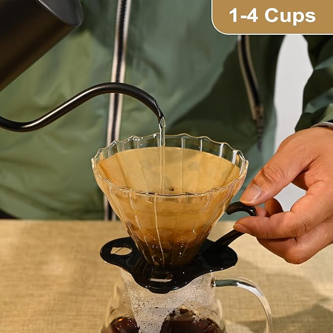 200 Count Coffee Filters 2, Cone Coffee Filters Size 02, Natural Unbleached Pour Over Coffee Filter 2-4 Cup, Disposable Coffee Filter Paper for V60 Pour Over Coffee Dripper and Drip Coffee Maker