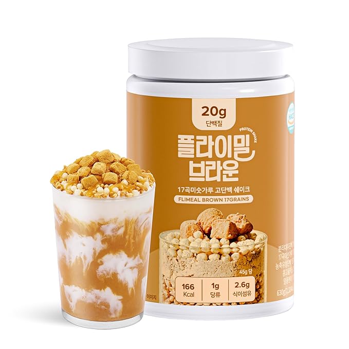 Brown 17Grains Protein Shake, With Crunchy Protein Balls, Protein Smoothie Powder - 20g Protein, Low Sugar, Keto-Friendly Meal Replacement Shake, 22.22oz, 14 Servings, 14 Servings (1 X 22.22oz)