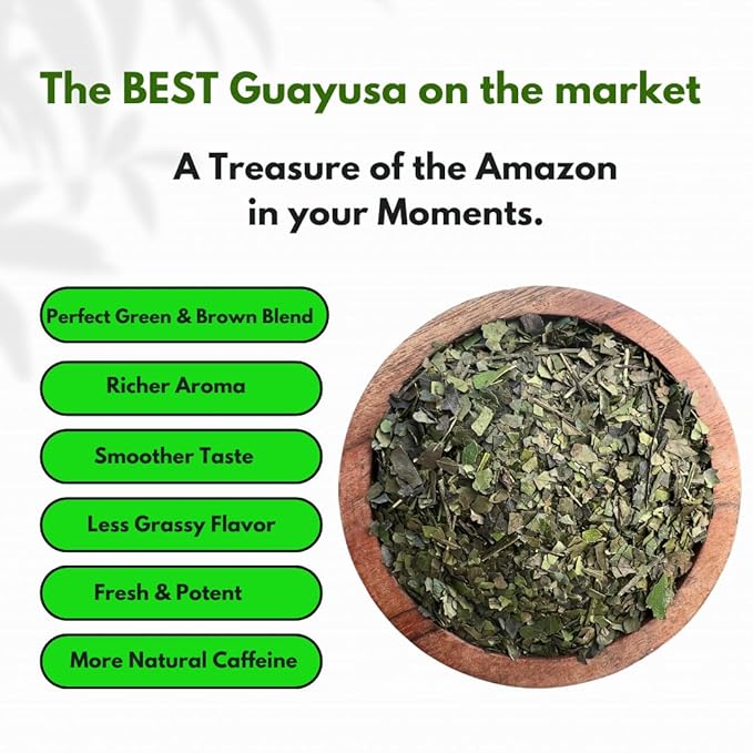 Pacha Ancient Energy Guayusa Tea | Green Guayusa | Traditional Guayusa | Loose leaf | Tea Bags | Energy Tea | l-theanine + caffeine | clean energy drink | Alternative to Yerba Mate, Coffee, and Green Tea (2 Pounds, Guayusa)