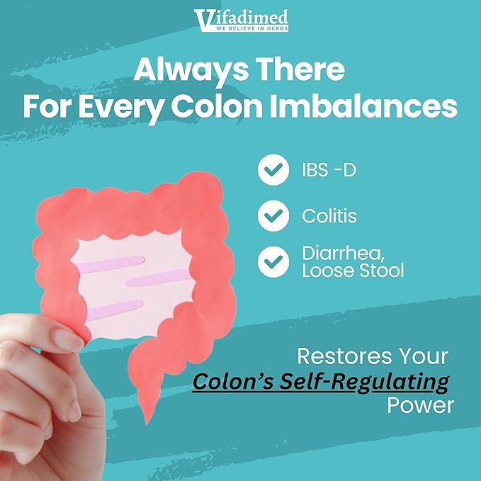Colon for Diarrhea, IBS-D,Colitis, Soothes Irritation,Enhances Colon's Function. Intestine Lining,Gut Microbiome,Colon Motility. IBS Relief.-90 Capsules