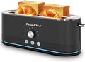4-Slice Toaster, 7 Browning Settings, Defrost/Reheat Functions, Removable Crumb Tray, Full body Stainless Steel Housing 1350W ，Anti-Fingerprint & Anti-Jam,(1, Black)