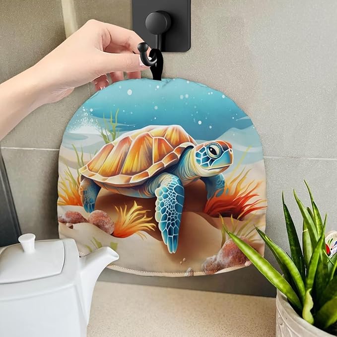 Sea Turtle Tea Cozy for Teapot Insulated Beach Teapot Cozy for Women Tea Cosy for Teapot Home Kitchen Decorative Teapot Cover