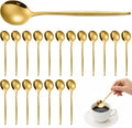Dandat 20 Pcs 5.1" Gold Luxury Teaspoons Stainless Steel Gorgeous Tea Party Spoons Dessert Spoons for Stirring Coffee Sugar Drink Kitchen Cafe Bar Wedding Tableware, Classic Style