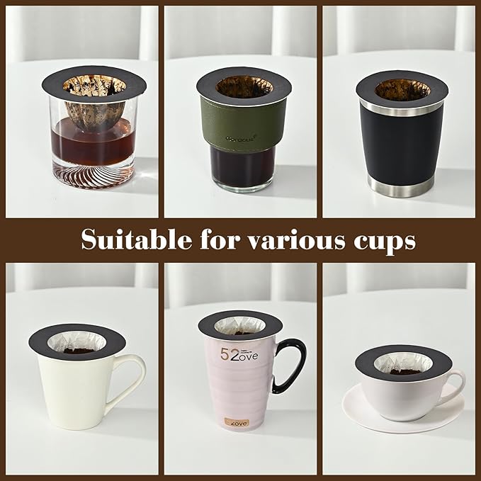UFO Coffee Filter Paper Bag, Hanging Ear Drip Coffee Bag Single Serve Disposable Drip Coffee Filter Bag Perfect for House, Travel, Office Daily (30)