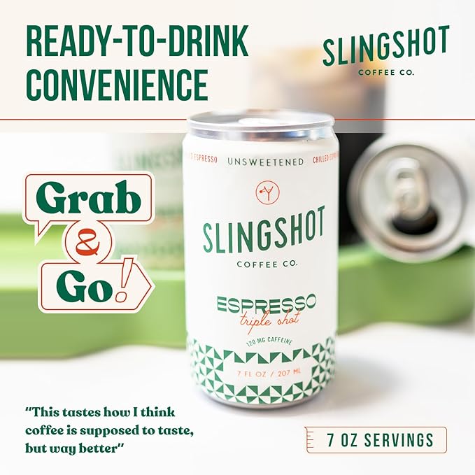 Chilled Espresso - Triple Shot Ready-to-Drink Coffee, 7oz Cans (12 Pack) | Organic Italian Espresso Blend with Silky Smooth Flavor, with Notes of Caramel, Baking Spice & Dark Fruit