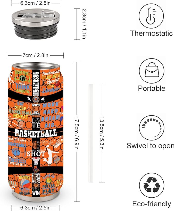 Basketball Tumbler Gifts for Women, Men - Basket Ball Gift for Woman - Christmas, Birthday Gift for Basket Ball Lovers-Basketballs Gifts for Women Girls Friends Sisters Players 17 Oz