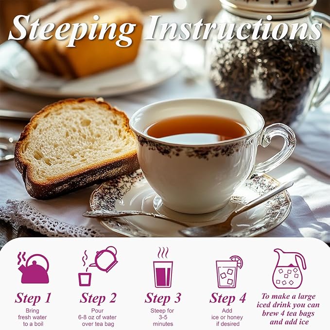 WT WEETEE Decaf Earl Grey Tea Bags, 100 Count CO2-Decaffeinated Black Tea Flavored with Bergamot Orange, Smooth & Refreshing, Drink All Day