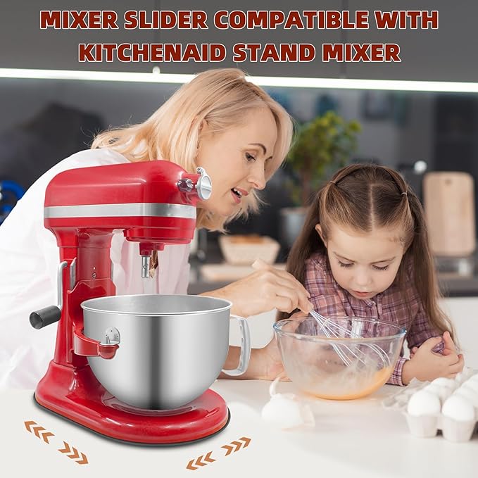 Mixer Slider Compatible with 4.5-5 QT Kitchen Aid Stand Mixers, Kitchen Countertop Storage Mover Sliding Caddy Mixer Slider Mat for Kitchen Aid Stand Mixer Accessories Attachment (Iron - Black)