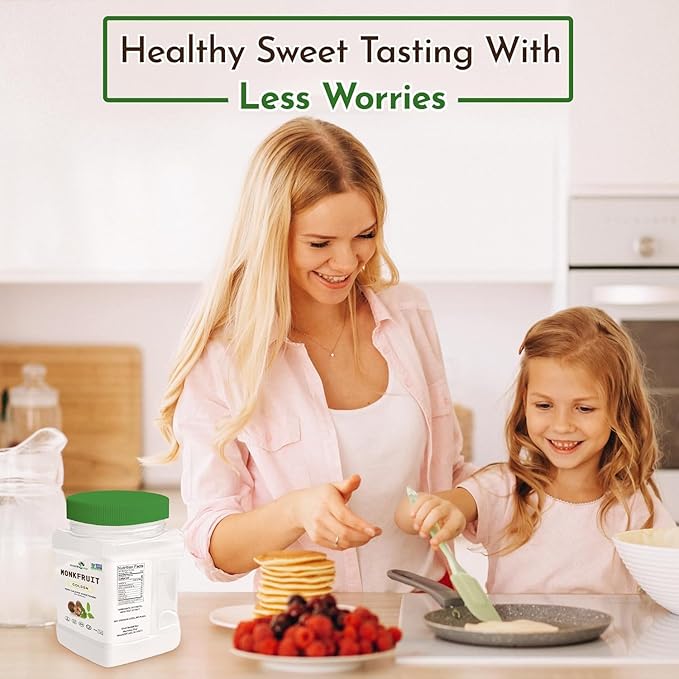Morning Pep Monk Fruit Sweetener, golden Sugar Substitute, 5 lb, Keto Friendly, 1:1 Sugar Replacement, Zero Calorie, Non-GMO, Kosher, Golden - 5 lb
