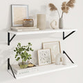 Axeman White Floating Shelves for Wall - 30 Inch Wide x 10 Inch Deep Floating Shelves Set of 2 -White Wide Wall Shelves for Living Room Bathroom Bedroom