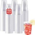 SIUQ 1500 Pack 9 oz Plastic Cups, Clear Disposable Plastic Cups, Cold Water Party Drinking Cups for Party, Picnic, BBQ, Wedding, Travel, Thanksgiving, Christmas