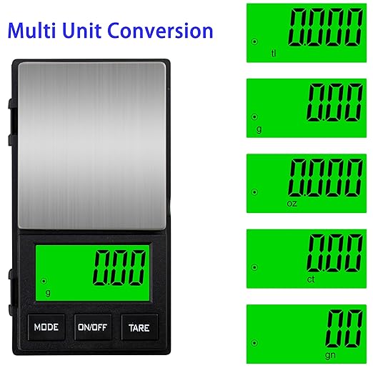 Digital Pocket Scale, Gram Scale 1000g x 0.01g, Food Scale, Jewelry Scale, Coffee Scale, Kitchen Scale for Powder, Medicine, Gold, Gem, Grams and Ounces Scale with Backlit LCD
