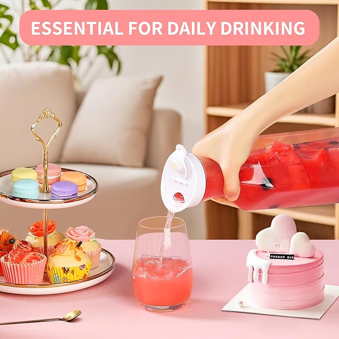 50 oz Plastic Carafe with Lid,4pcs Clear Beverage Milk Drink Container Square Base Clear Water Juice Holder for Mimosa Bar