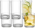 Acrylic Drinking Glasses Set of 6 - Clear Unbreakable Plastic Cups Reusable for Kitchen, Poolside & Patio - Shatterproof, Dishwasher-Safe, BPA-Free - 12oz & 17oz Highball Tumblers