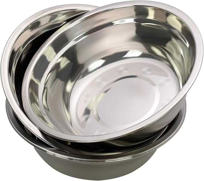 Metal Mixing Bowls, Stainless Steel Serving Bowl, Set of 4