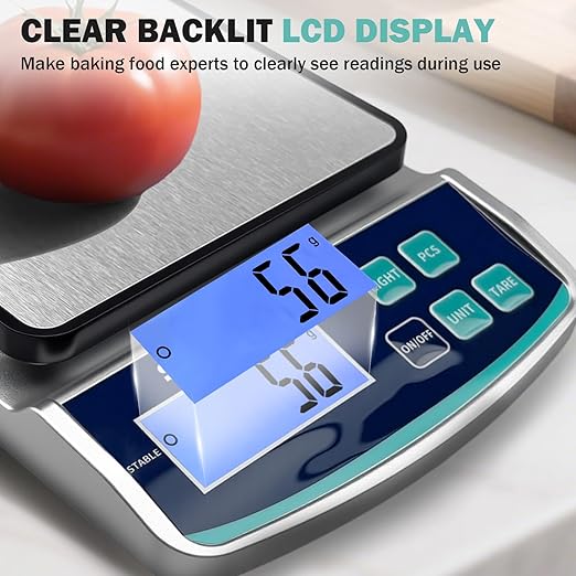 Digital Lab Scale 15kg x 1g oz/lb/g/kg Precision Electronic Scientific Scale Analytical Balance for Laboratory Jewelry Kitchen Includes Rechargeable Battery