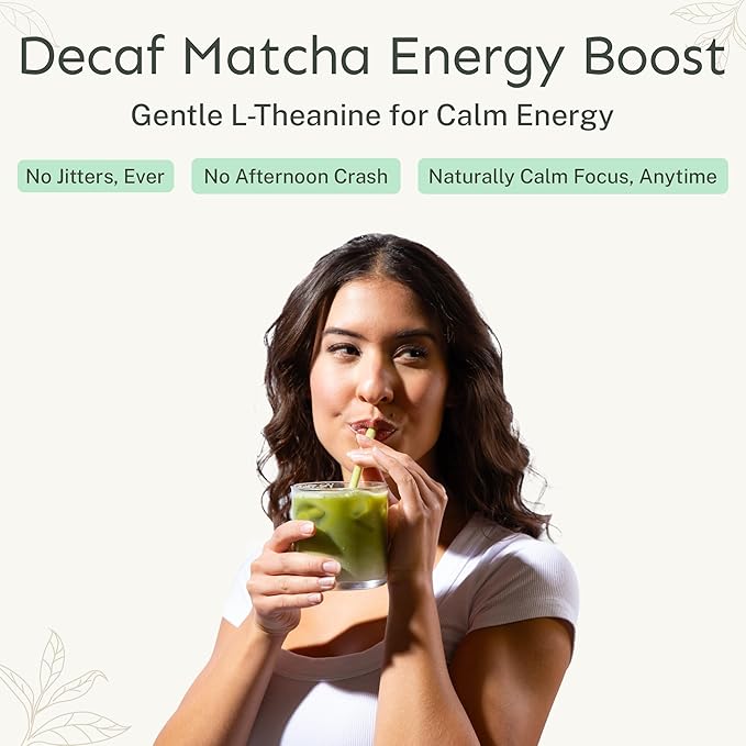 Yu Tea Organic Decaf Matcha Powder Ceremonial Grade, 30 Instant Packets | Rich in Antioxidants & L-Theanine, Low Caffeine | Unsweetened Grade A Japanese Green Tea Powder | Single Serve Sticks