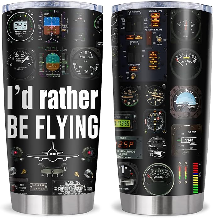 Pilot Gifts, Aviation Gifts for Pilots Men Tumbler 20Oz, Airplane Gift for Men, Pilot Gift for Aviation Lovers Ideas