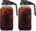64oz Glass Pitcher with Handle and Lid, 2 Quart Mason Jar Pitcher - Airtight & Leakproof Water Jug with Pour Spout Lid, Glass Containers for Fridge, Perfect for Juice, Cold Brew, Iced & Sun Tea