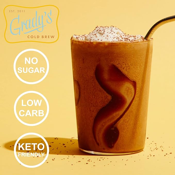 GRADY’S COLD BREW, New Orleans Style - DECAF, 100% Arabica Ground Coffee & Chicory Pouches, All-in-One Cold Brew Kit with 12 Easy-to-Brew Beans Bags, Makes 36 drinks